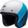 Bell Custom 500 Riff Gloss White/Blue Casque Jet -Équipement Moto bell custom 500 riff white blue open face helmet helm casque jet kask casco abierto 1 1