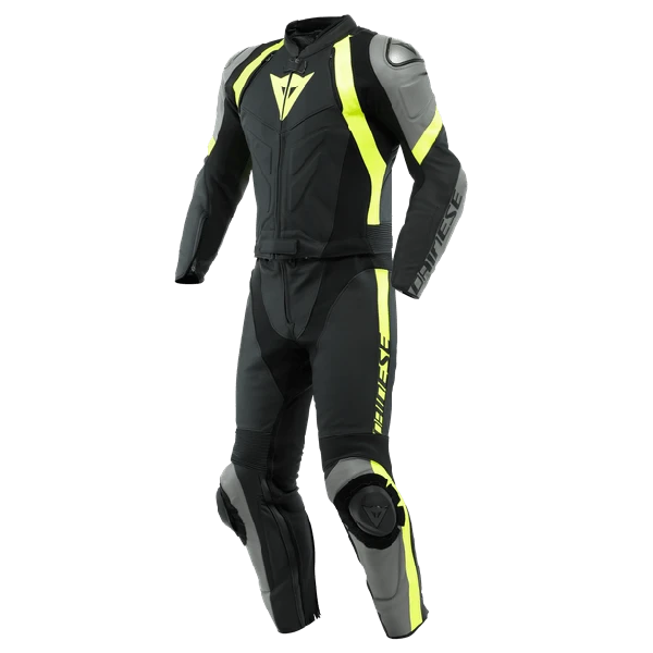 Dainese Avro 4 Leather 2-P Suit Black/Charcoal-Gray/Fluo 3 Dainese Avro 4 Leather 2-P Suit Black/Charcoal-Gray/Fluo