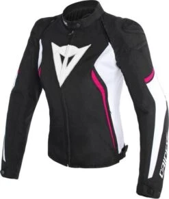 Dainese Avro D2 Tex Jacket Lady Black/White/Fuxia