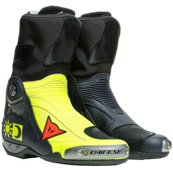 Dainese Axial D1 Replica Valentino Rossi Boots Black Yellow Blue - Motorcycle Boots - Bottes