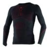 Dainese D-Core Thermo Tee LS Black Red -Équipement Moto dainese d core thermo tee ls black red base layers underwear onderkleding funktionsbekleidung sous vetement technique 1 3