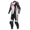 Combinaison Dainese Grobnik Lady 1PC Perf. Black/White/Fluo-Red -Équipement Moto dainese grobnik lady leather 1pc suit perf black white fluo red one piece suit 1 teiler overall combinaison 1 piece traje tulum 1 1