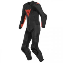 Dainese Laguna Seca 5 1-PC Leather Suit Perf. Black Red - Combinaison Moto - Vêtements