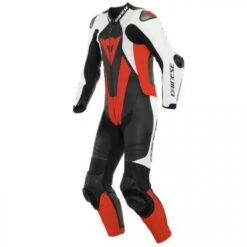 Dainese Laguna Seca 5 1-PC Leather Suit Perf. Black White Red - Combinaison Moto - Vêtements