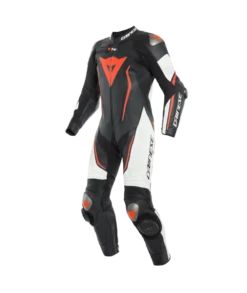 Dainese Misano 2 D-Air Perf. 1-P Suit Black-White-Fluo-Red
