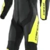 Dainese VR46 Tavullia Leather 1-PC Suit Perf. Black Yellow - Combinaison Moto - Vêtements -Équipement Moto dainese vr46 tavullia leather 1 pc suit perf. black yellow two piece suit 2 teiler overall combinaison 2 pieces traje tulum 1 5