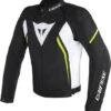 Dainese Avro D2 TEX Jacket BLACK/WHITE/YELLOW-FLUO -Équipement Moto dainese avro d2 tex jacket q90 1 1